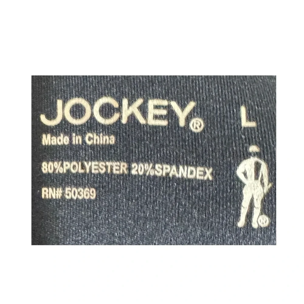 Jockey Womens Black High Waisted Bike Shorts Athletic Yoga Spandex Large RN50369 - Picture 3 of 3